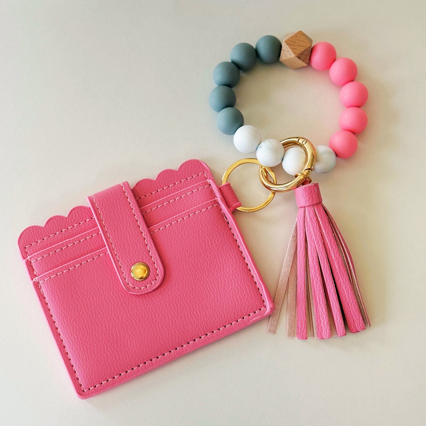 Floral Purse Credit Card Holder Wallet Leather Silicone Wristlets