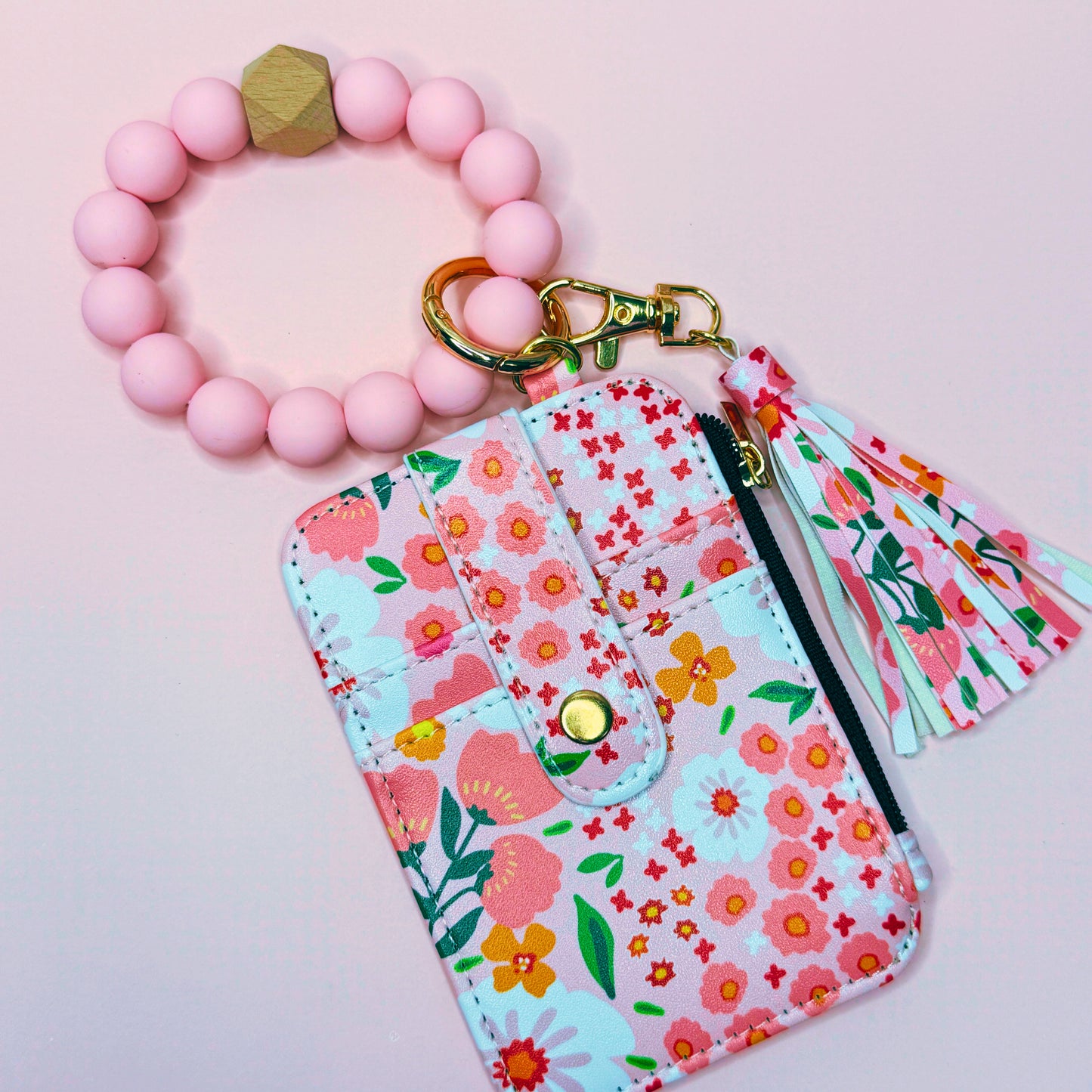 Credit Card Holder Wallet With Silicone Wristlets