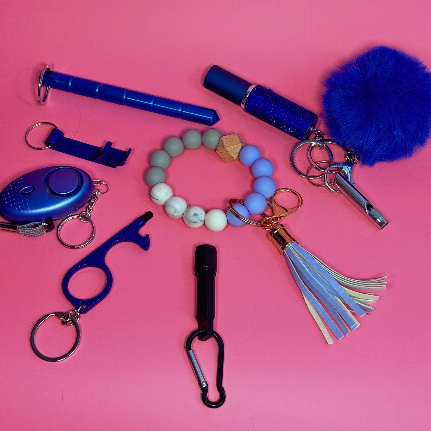 10-piece Personal Safety Multi-functional Keychain Set for Gift