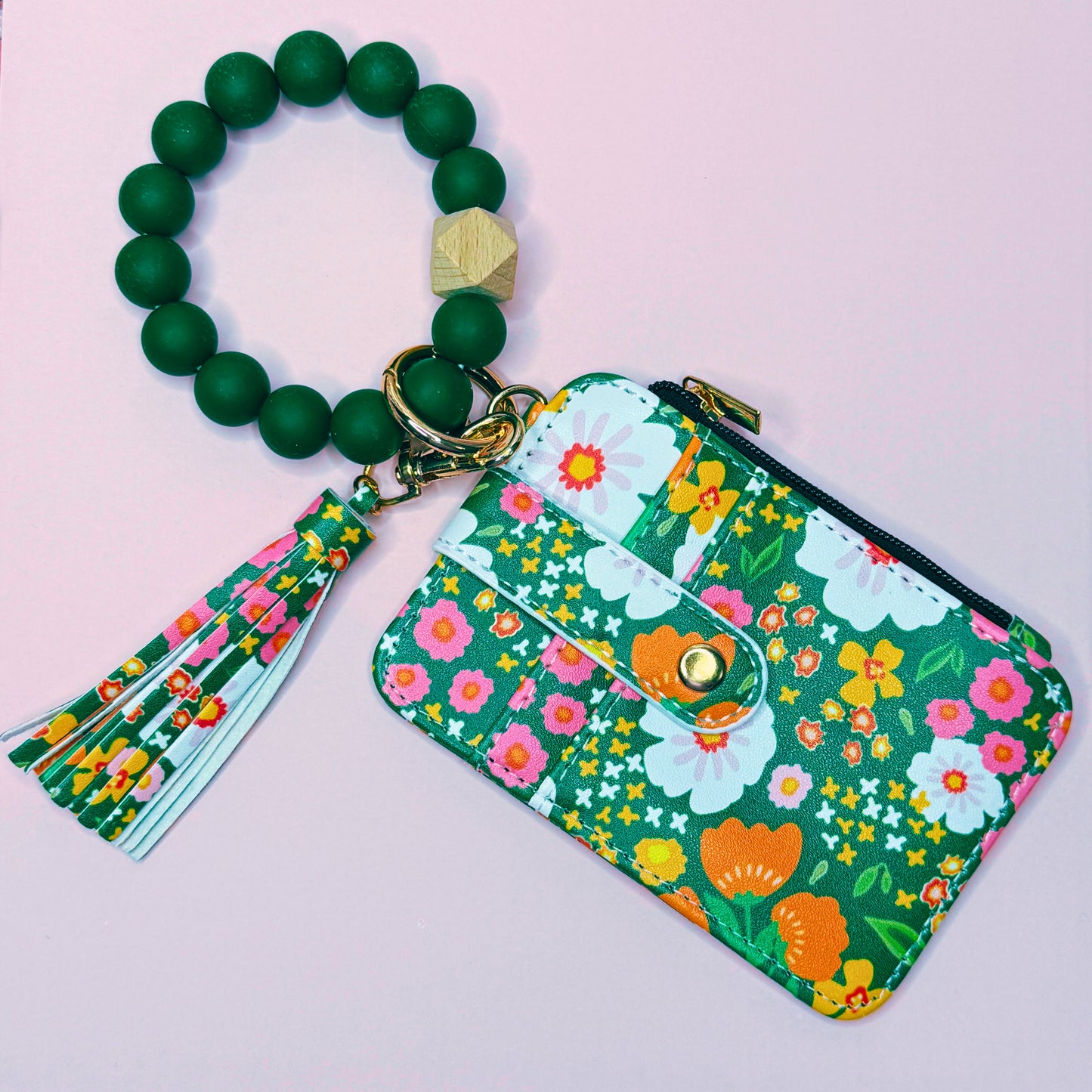 Credit Card Holder Wallet With Silicone Wristlets