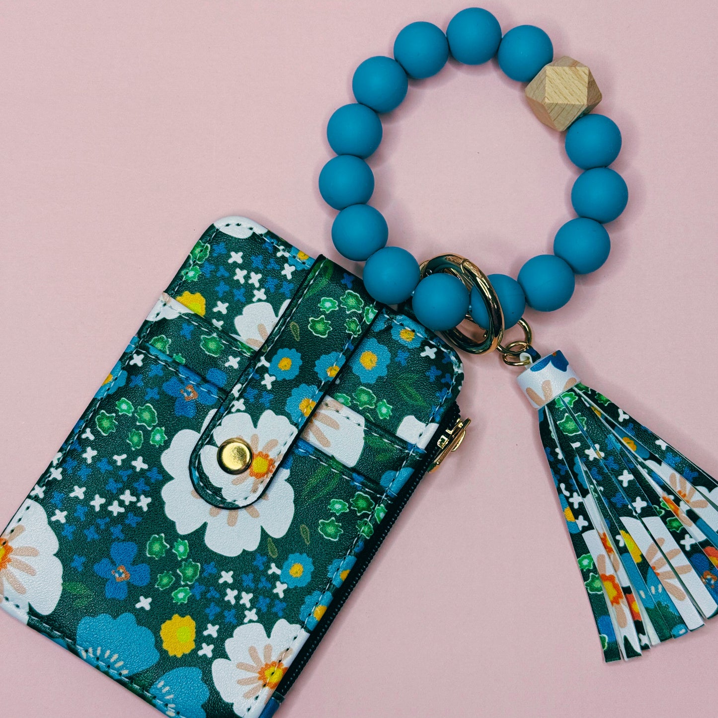 Credit Card Holder Wallet With Silicone Wristlets