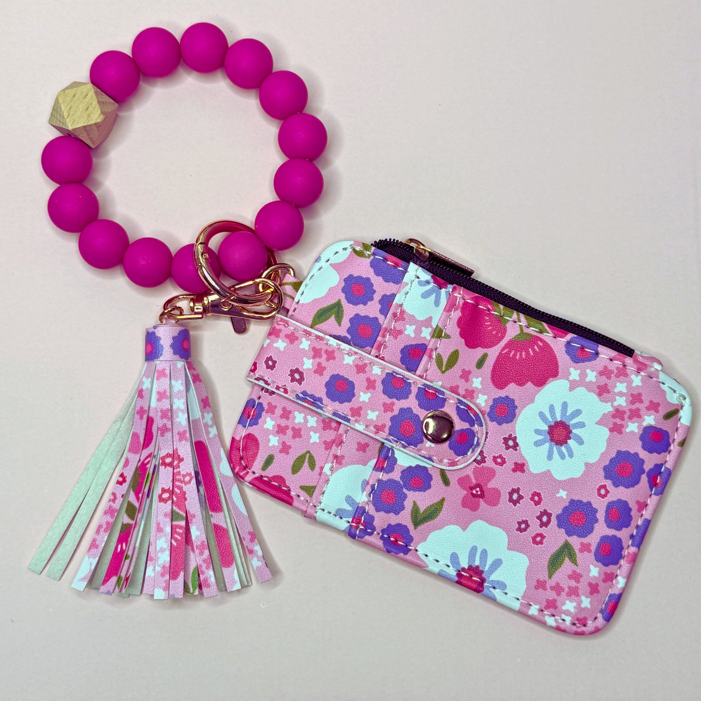Credit Card Holder Wallet With Silicone Wristlets