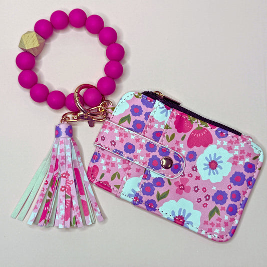 Credit Card Holder Wallet With Silicone Wristlets