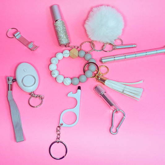 10-piece Personal Safety Multi-functional Keychain Set for Gift