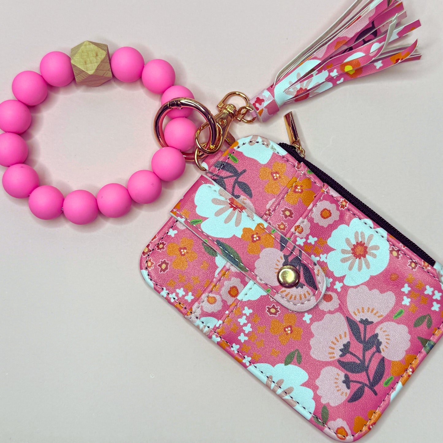 Credit Card Holder Wallet With Silicone Wristlets